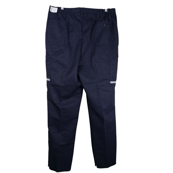 FedEx VF Imagewear Navy Cargo Work Pants Sz 16 Reflective Pocket Delivery Safety - Picture 2 of 12